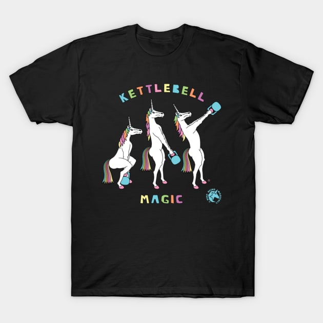 Kettlebell Magic Unicorn Outline T-Shirt by Xizin Gao